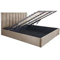 Geson lit-coffre 160x200 en velours taupe