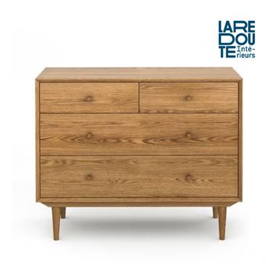 Laurens commode 4 tiroirs en chêne vintage