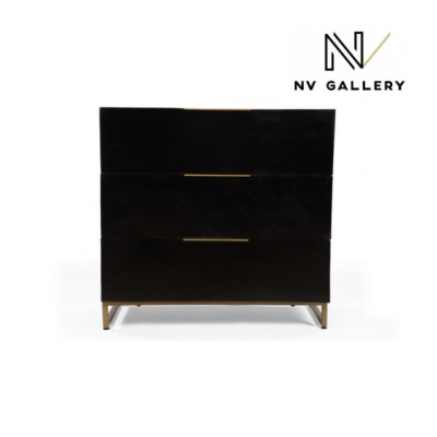 Delsie buffet bois de manguier noir et doré