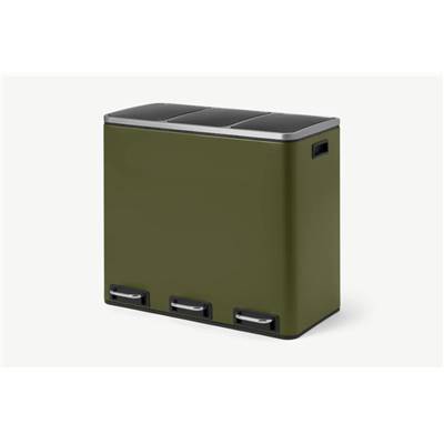 Colter poubelle tri sélectif 3 bacs vert forêt