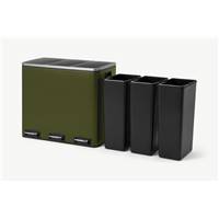 Colter poubelle tri sélectif 3 bacs vert forêt