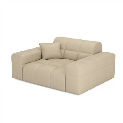 Bloom fauteuil en cuir beige