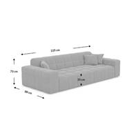 Lodce canapé 3 places en tissu bouclé blanc
