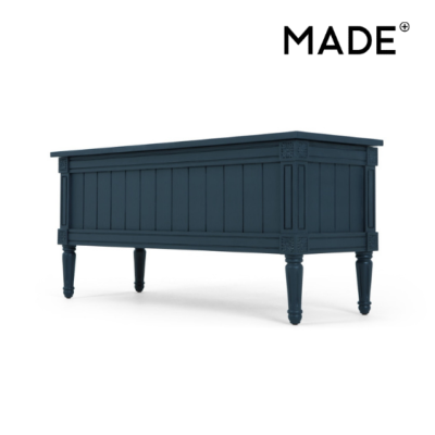 Bourbon banc coffre d'entrée vintage bleu ardoise