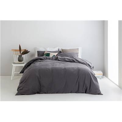 Alexia parure de lit coton gris graphite 135x200