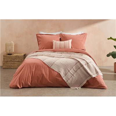 Sena parure de lit coton corail 155x220