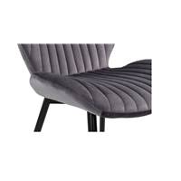 Camila chaise en tissu velours gris anthracite