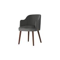 Swinton chaise  accoudoirs velours gris acier