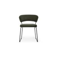 Hytu chaise en fer noir et tissu vert