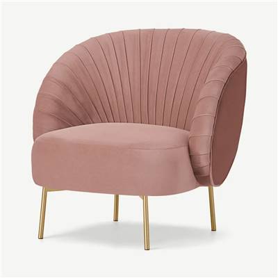 Ilana fauteuil en velours rose