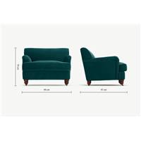 Orson fauteuil velours bleu