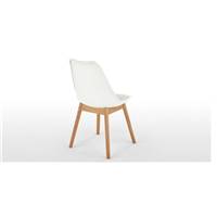 Thelma chaise bois de chêne et plastique blanc