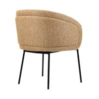 Lucy chaise en tissu tweed jaune miami et métal noir