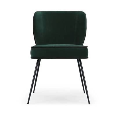 Valo chaise velours vert cèdre et métal noir