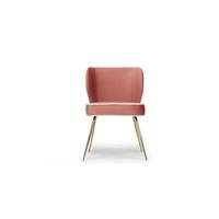Valo chaise velours rose et métal laiton