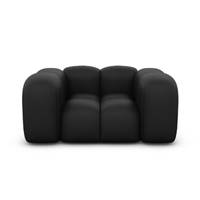 Cotton fauteuil 1 places en cuir noir