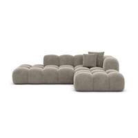 Cotton canapé salon angle droit en velours beige foncé