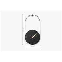 Rigel horloge murale noir mat