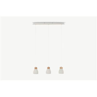 Albert suspension triple, gris doux et bois clair