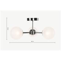 Globe plafonnier 3 ampoules nickel noir et verre dépoli