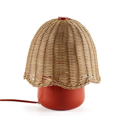 Aldric lampe rotin enfant terre de sienne