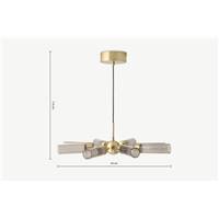 Verona plafonnier LED laiton brossé et verre fumé