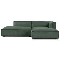 Basil canap� d'angle droit en velours c�tel� vert