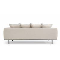 Orel canapé 3 places tissu beige et métal noir