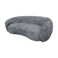 Cocoon canapé 3 places en tissu bouclette gris foncé