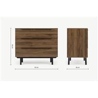 Damien commode effet bois de noyer et noir