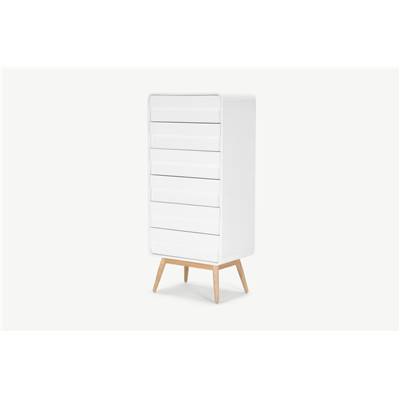 Esme commode haute frêne et blanc