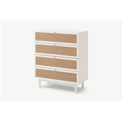 Pavia commode rotin naturel et blanc