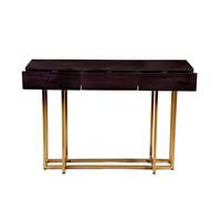 Acent console bois de manguier et métal doré