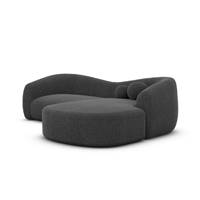 Rico canapé d'angle droit en tissu texturé gris anthracite