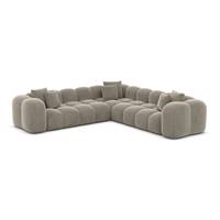 Cotton canapé corner en velours beige foncé