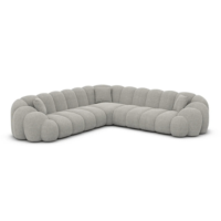 Dolban canapé corner en tissu texturé gris clair