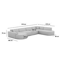 Onys canapé panoramique angle gauche tissu texturé beige