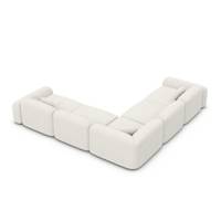 Buccana canapé corner en tissu texturé blanc
