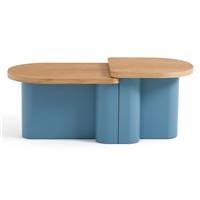 Lazno lot de 2 tables basses gigognes bleu