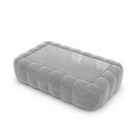 Ralia table basse rectangulaire en velours gris clair et verre