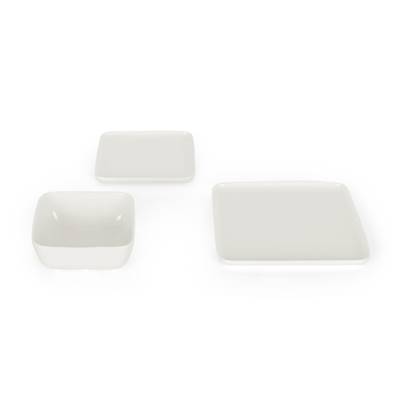 Ragnar service 12 pièces porcelaine blanc