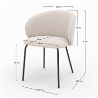 Nalon chaise en tissu beige pieds métal noir