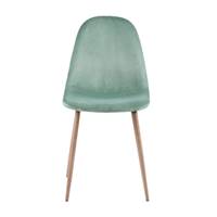 Roka chaise style scandinave en velours vert d'eau