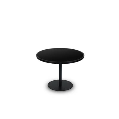 Mizzi table à manger ronde d'extérieur verre et métal noir Ø100