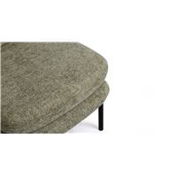 Helle fauteuil en tweed vert et métal noir