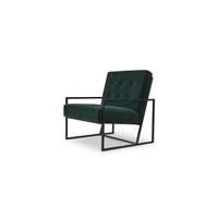 Legon fauteuil velours vert et métal noir