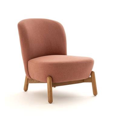 Horace fauteuil rembourré bois de rose