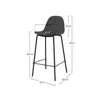 Vladi chaise ilot central tissu gris foncé chiné H65