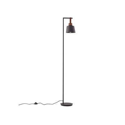 Odile lampadaire en métal noir et cuir