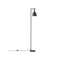 Odile lampadaire en métal noir et cuir